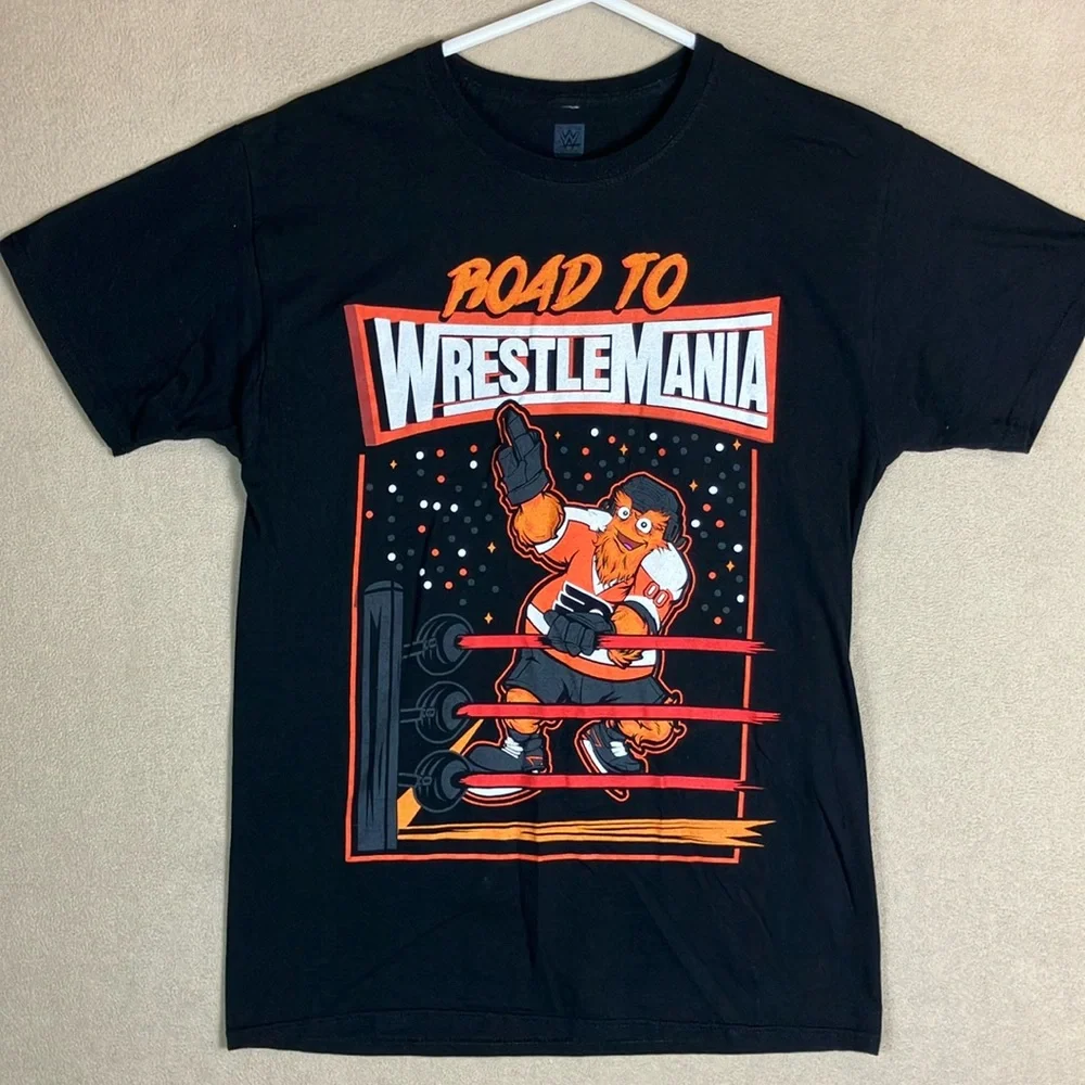 WWE Exclusive Road to Wrestlemania x Gritty Philadelphia 19 Graphic Shirt Mens M